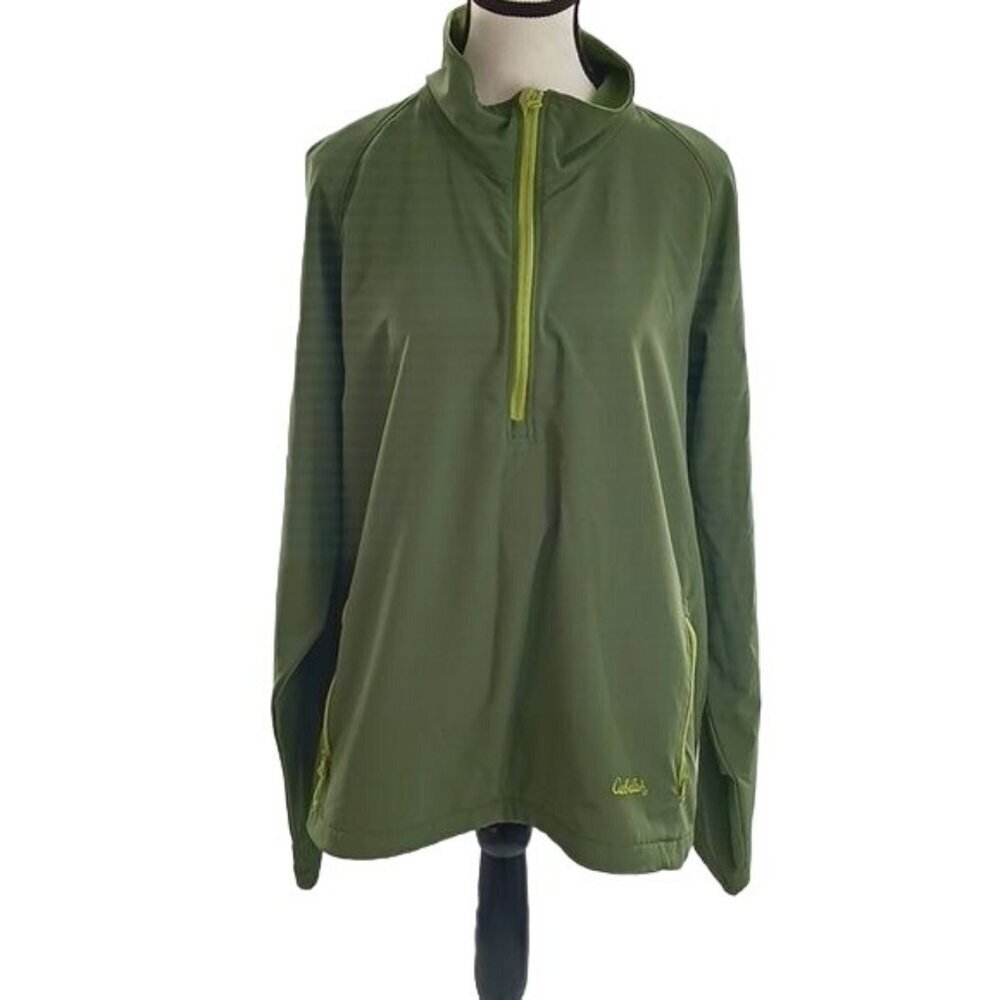 Cabela's Pullover Green Outerwear Quarter Zip Pockets Mens Size Medium